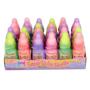 Swizzels UK Import Super Baby Bottle Sour Candy Lollipop 24ct